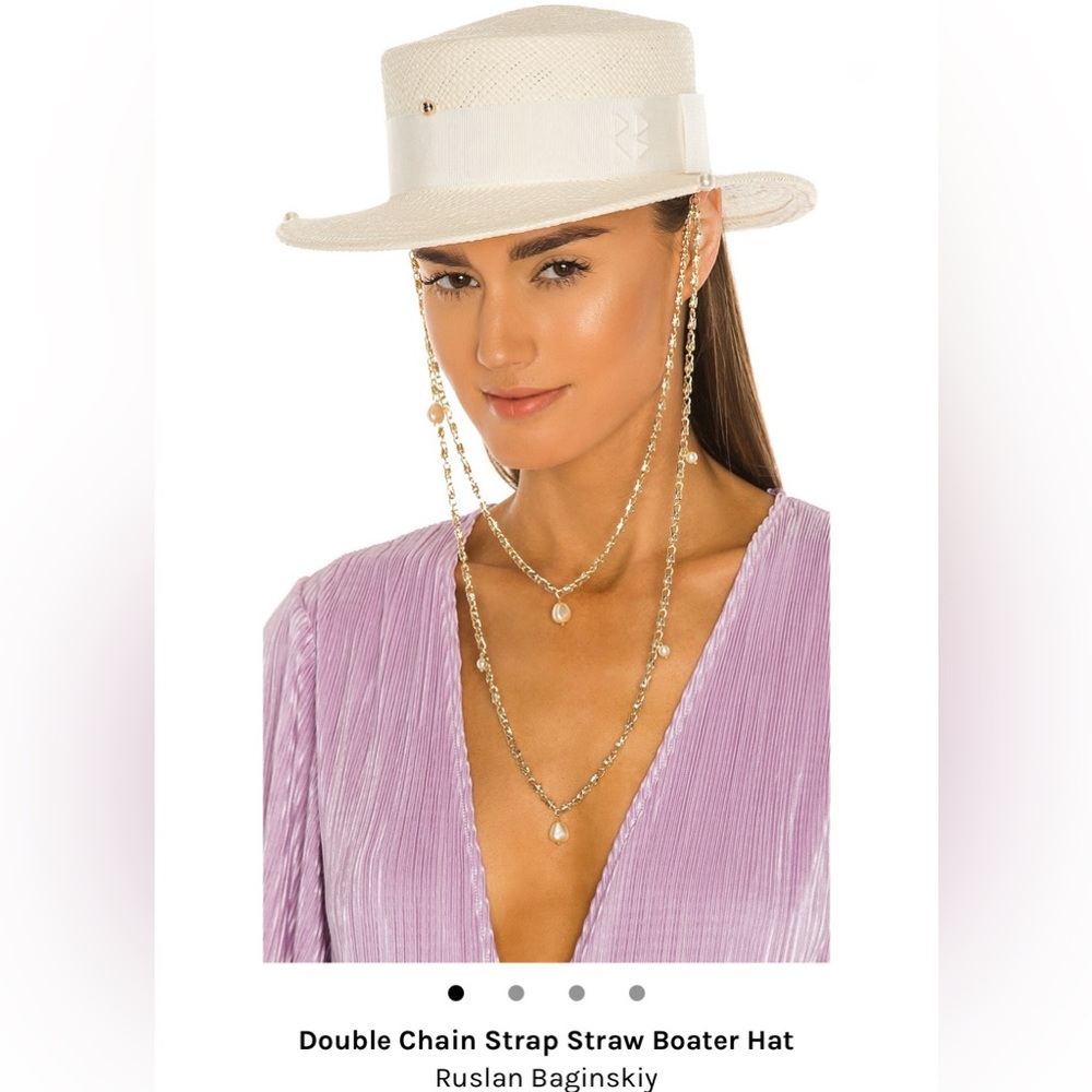 Double Chain Strap Straw Boater Hat
Ruslan Baginskiy